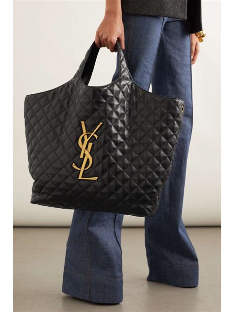 saint laurent quilted tote|large ysl shoulder bag.